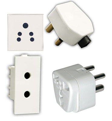 Electrical plugs used in India